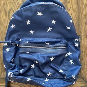 blue and white star backpack